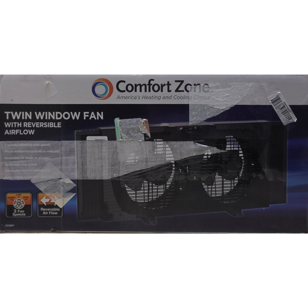 Comfort Zone CZ12817 9-Inch Reversible Twin Window Fan