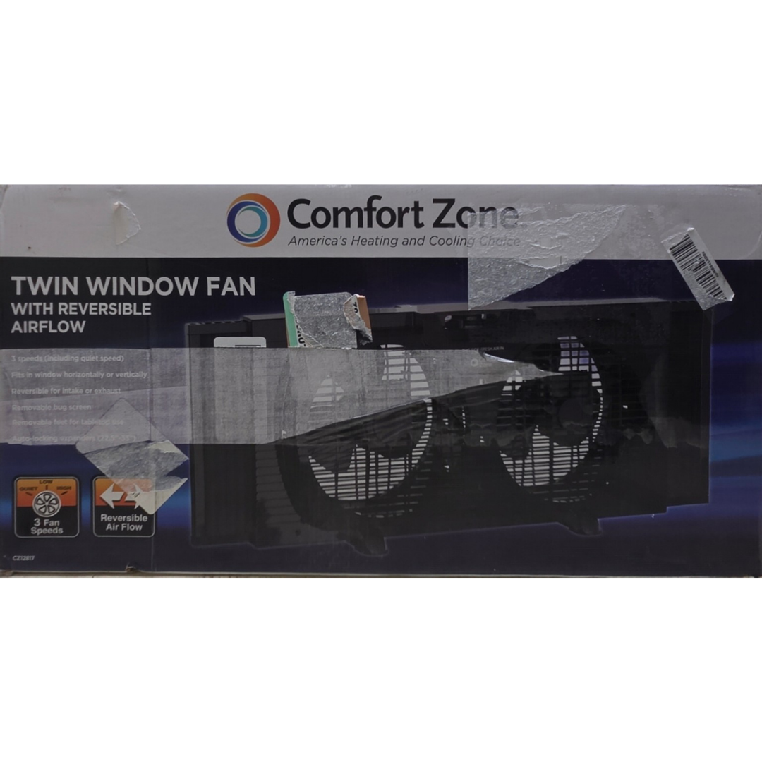 Comfort Zone CZ12817 9-Inch Reversible Twin Window Fan