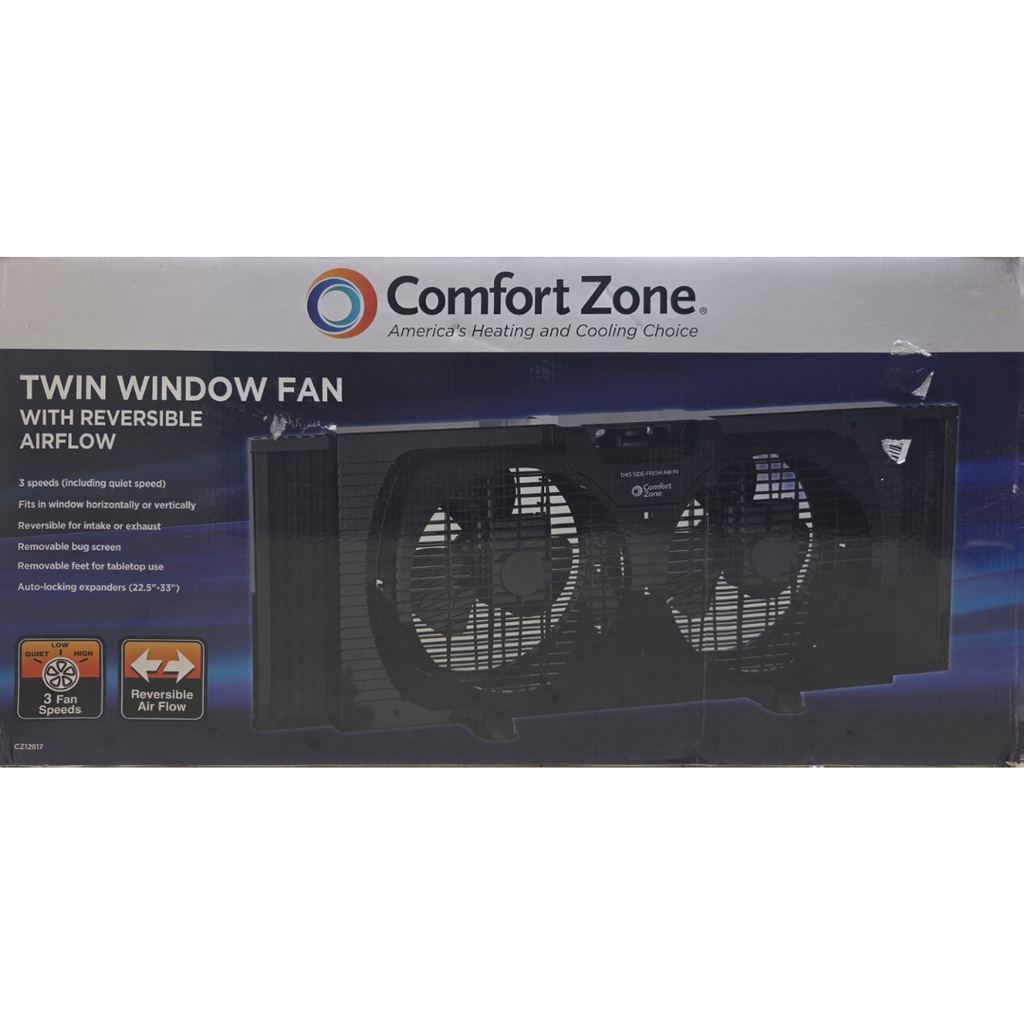 Comfort Zone CZ12817 9-Inch Twin Window Fan
