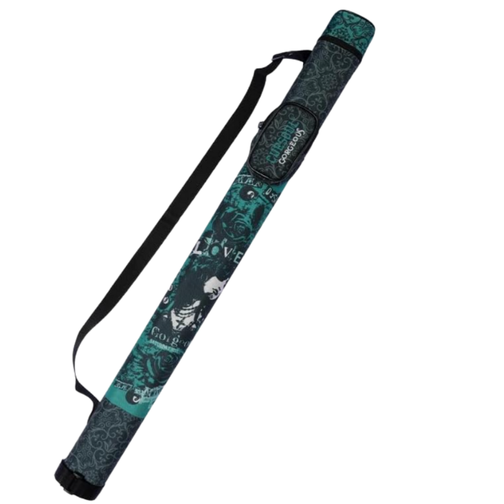 CUESOUL GORGEOUS Series 1 Butt / 1 Shaft Hard Cue Case (Green Design) Billiard Cue Case