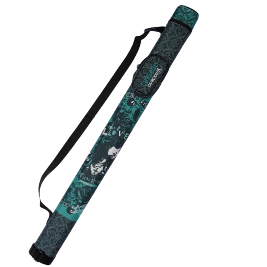 CUESOUL GORGEOUS Series 1 Butt / 1 Shaft Hard Cue Case (Green Design) Billiard Cue Case