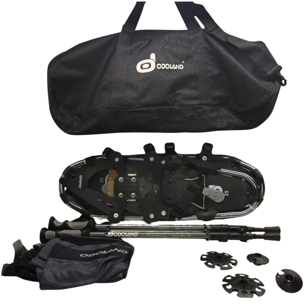 Odoland OD0412M-Odoland Aluminum Snowshoe and Trekking Pole Kit