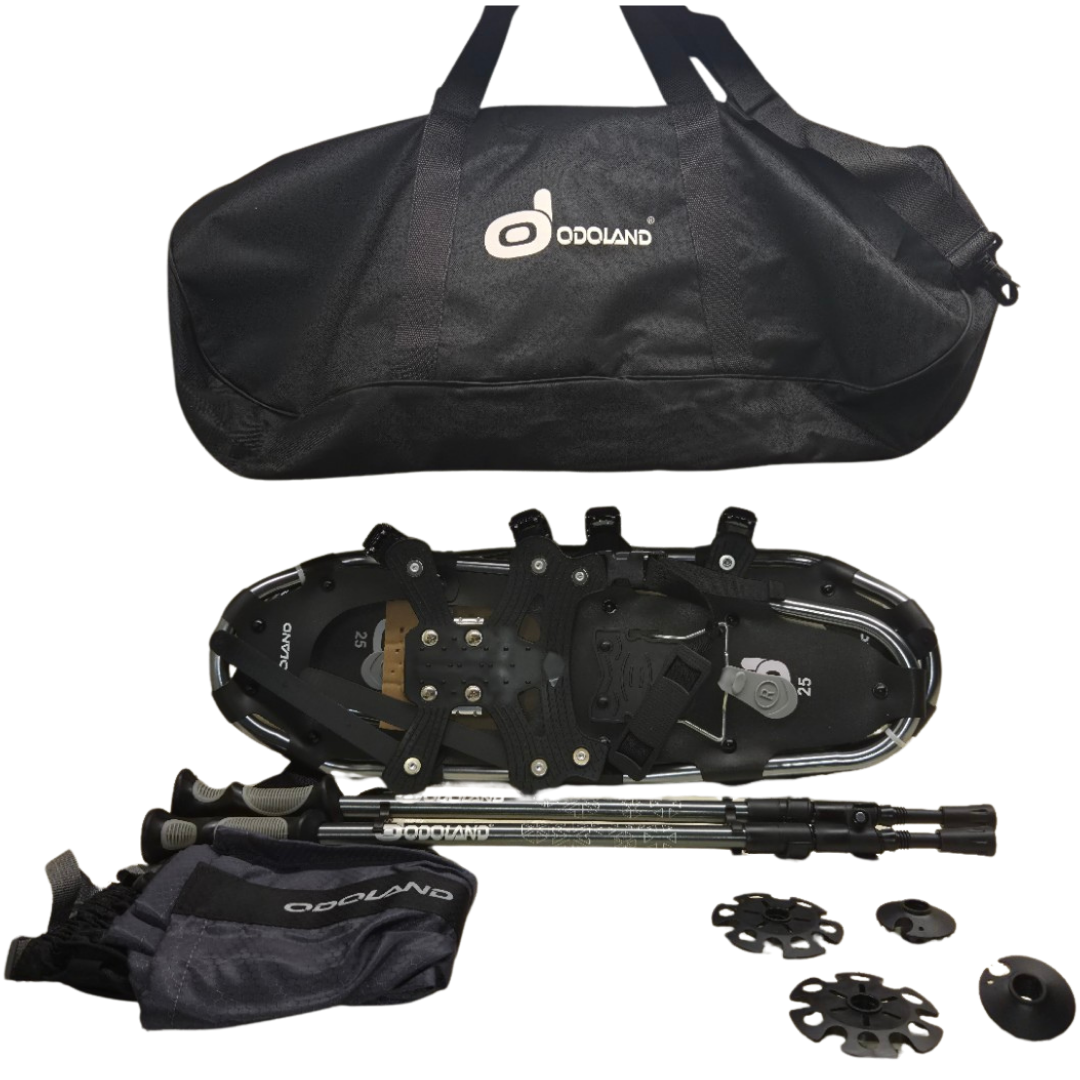 Odoland OD0412M-Odoland Aluminum Snowshoe and Trekking Pole Kit