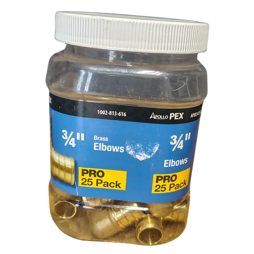 Apollo 3/4 in. Brass PEX-B Barb 90° Elbow Pro Pack, 25-Pack PEX Elbow Fitting
