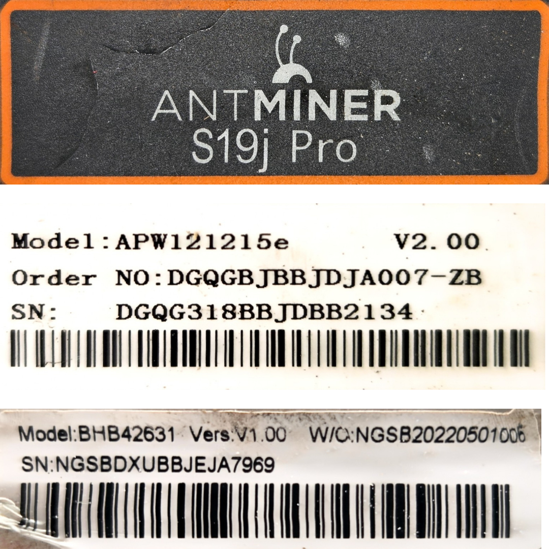 Bitmain Antminer S19j Pro (J1-11) ASIC Bitcoin Cryptocurrency Miner