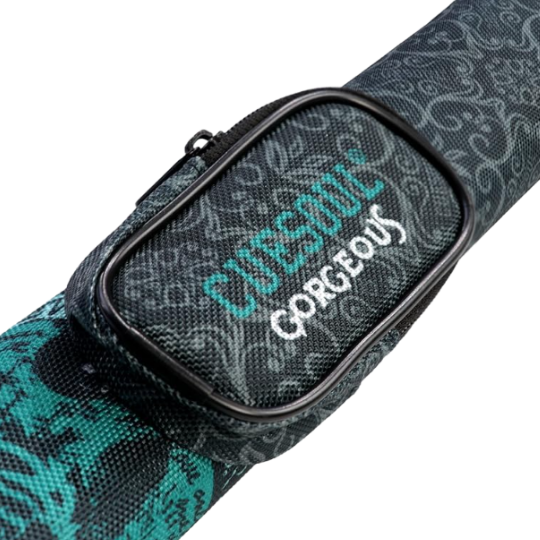 CUESOUL GORGEOUS Series 1 Butt / 1 Shaft Hard Cue Case (Green Design) Billiard Cue Case