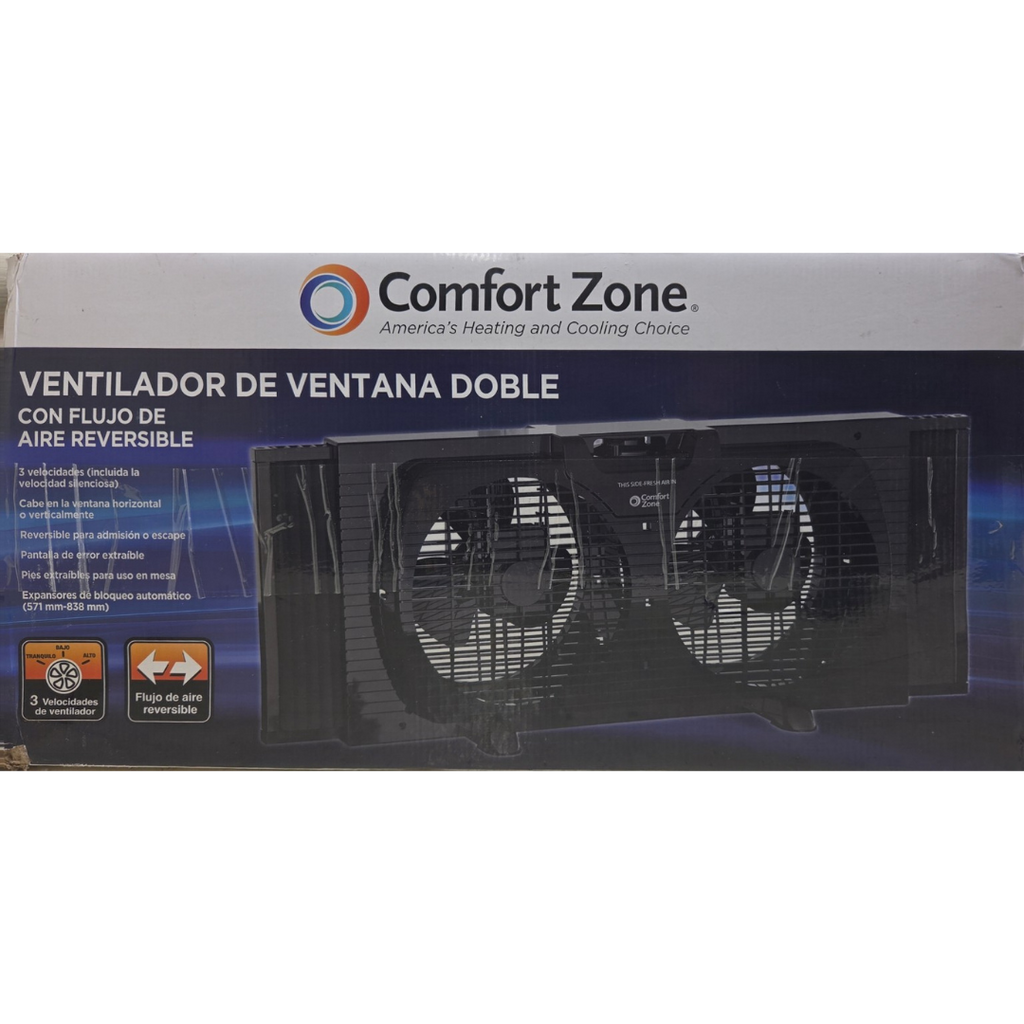 Comfort Zone CZ12817 9-Inch Reversible Twin Window Fan