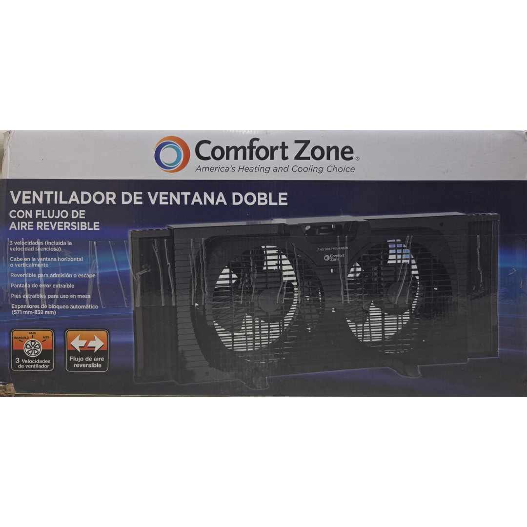 Comfort Zone CZ12817 9-Inch Reversible Twin Window Fan