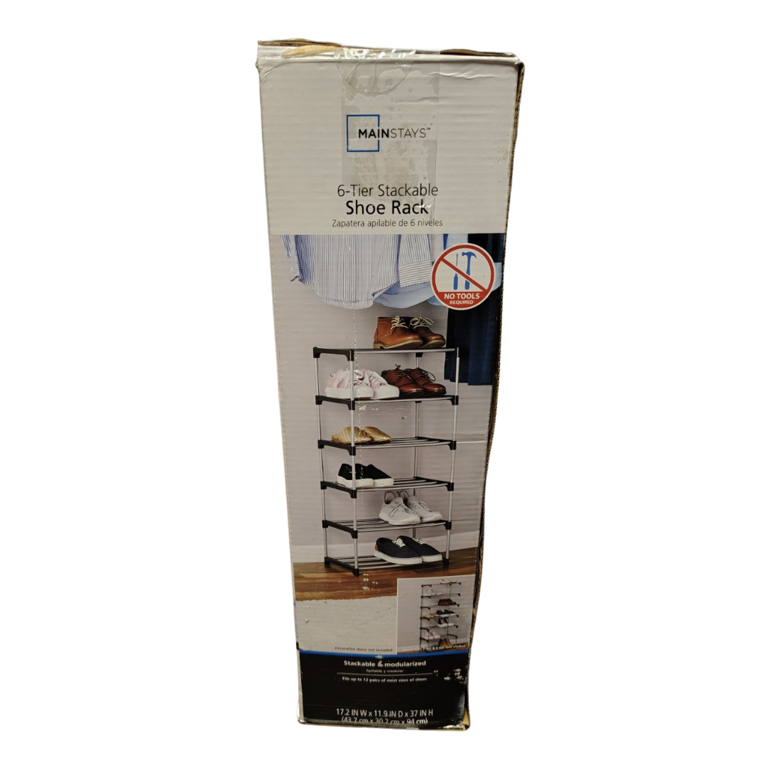 Mainstays 6-Tier Stackable Shoe Rack Shoe Rack / Shoe Storage Organizer
