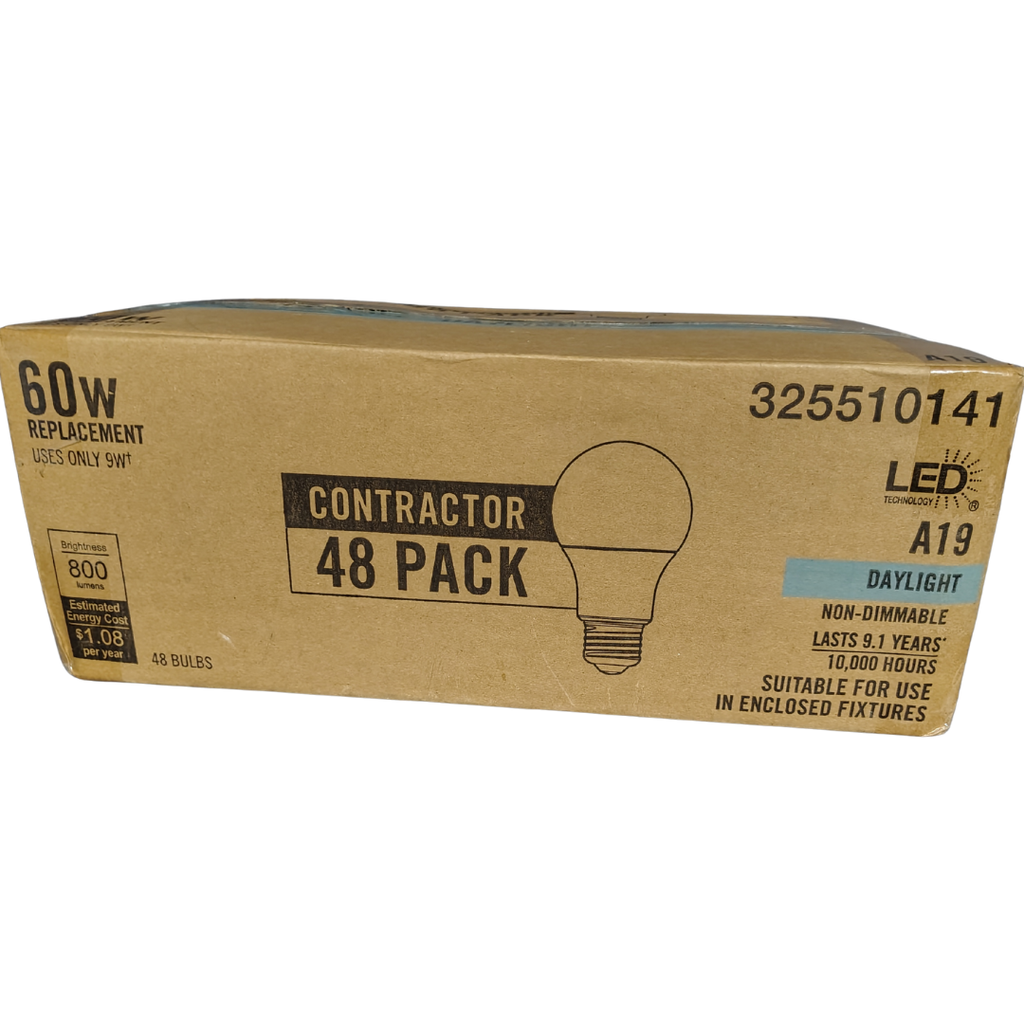 EcoSmart A19 Daylight LED Bulb Contractor Pack 48-Pack LED Light Bulbs