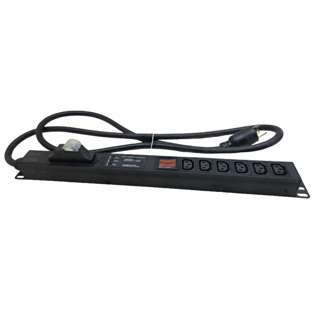 Gelongtu C13-08-D Meter SPD Function with L6-30p Plug 30A 240V 6 Way PDU for Internet Data Center (FJ-NZEU-4Y7D)