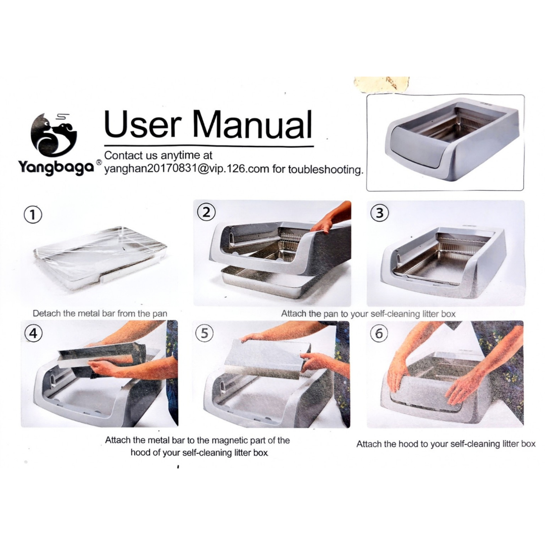 Yangbaga TRAY1 / US-TRAY1 Reusable Stainless Steel Cat Litter Tray