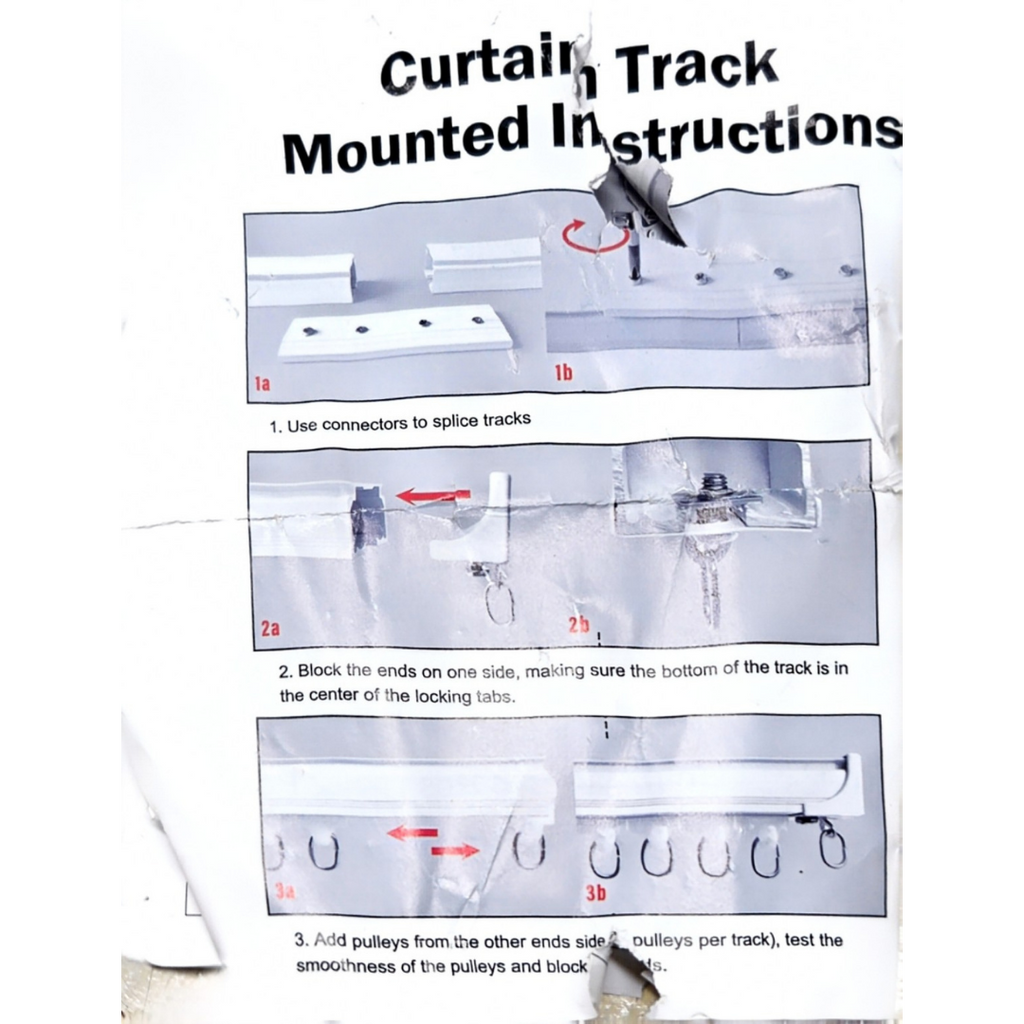 Modular 4-Section Track Kit Ceiling/Wall-Mounted Curtain Track System