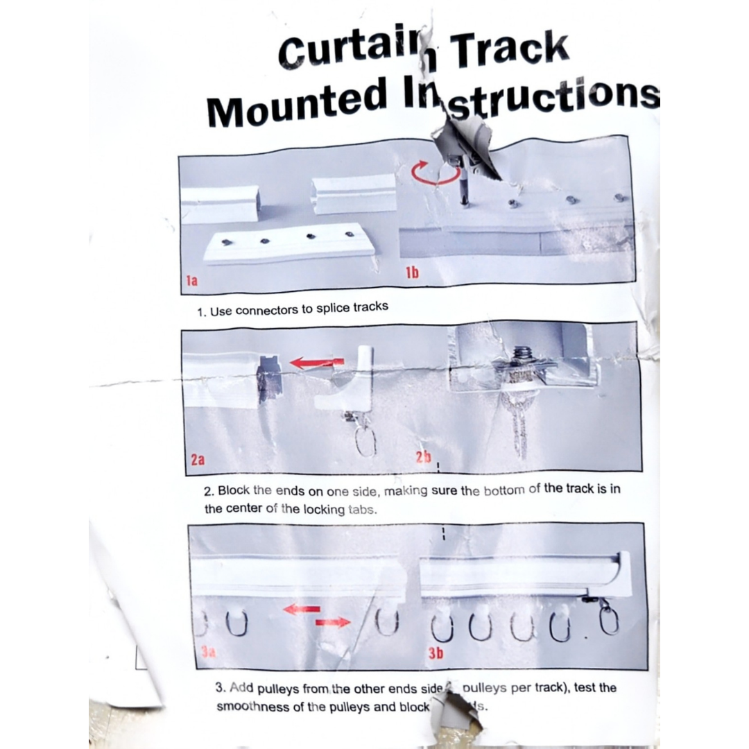 Modular 4-Section Track Kit Ceiling/Wall-Mounted Curtain Track System