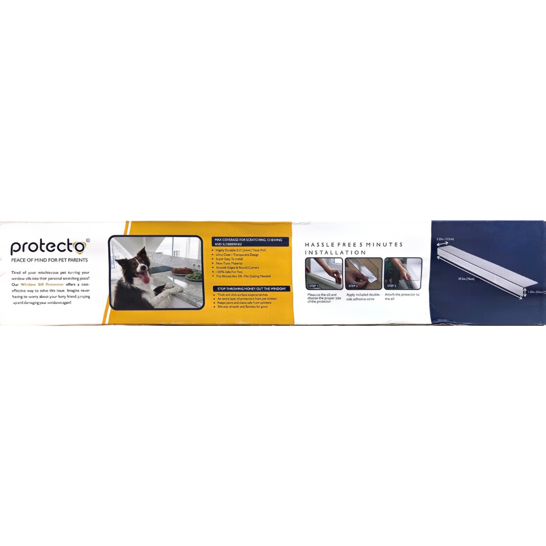 Protecto 29.5 x 5.25 in, 1-Pack Clear Pet Window Sill Protector