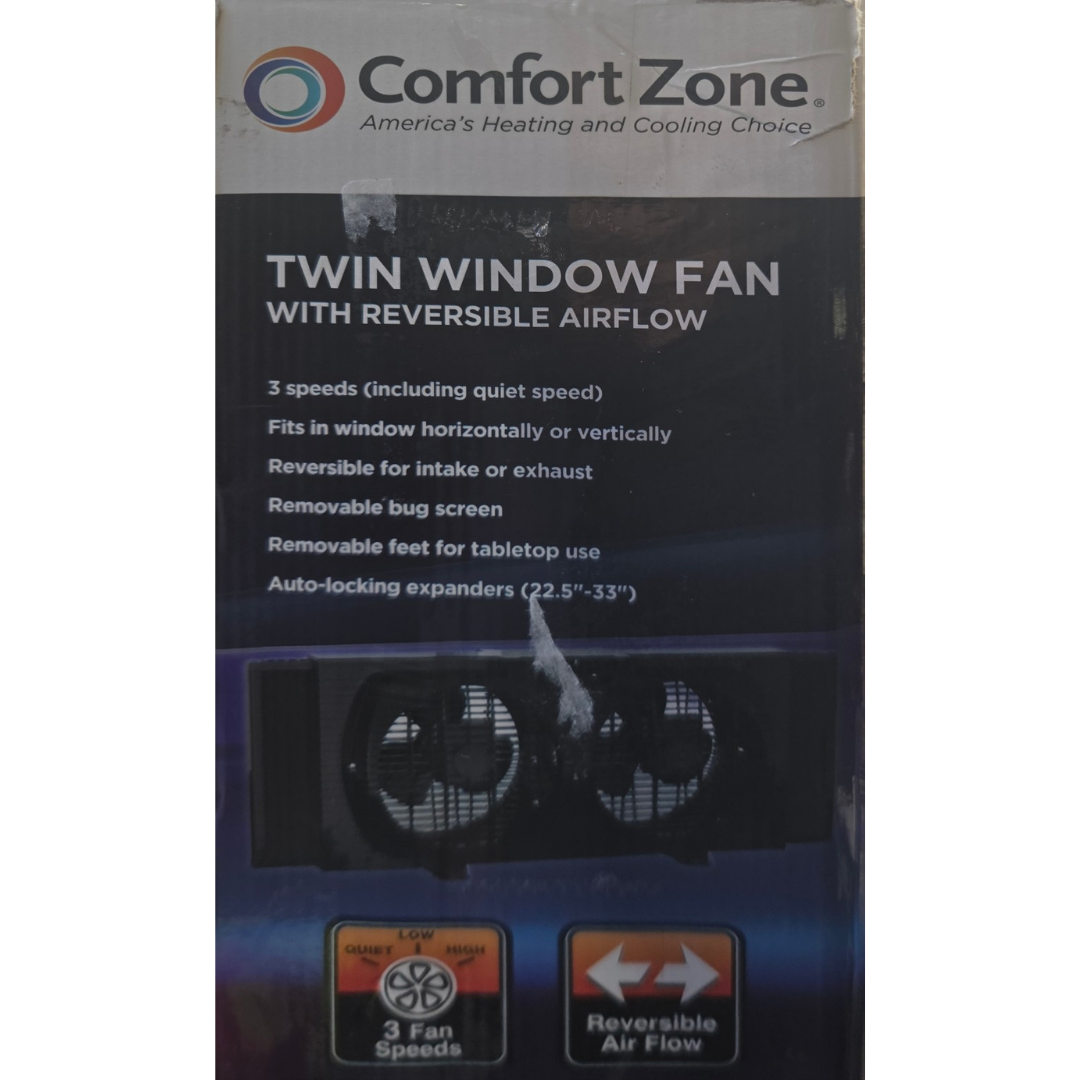 Comfort Zone CZ12817 9-Inch Twin Window Fan