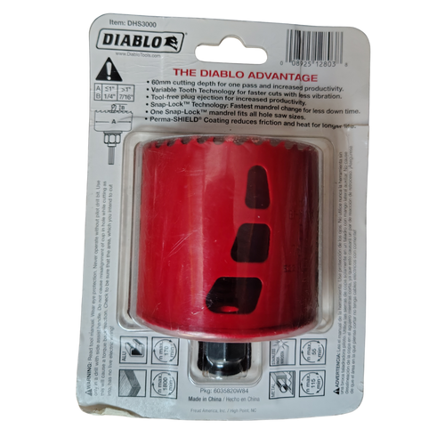 Diablo 3 in. Bi-Metal Hole Saw with 2-3/8 in. Cutting Depth Bi-Metal Hole Saw