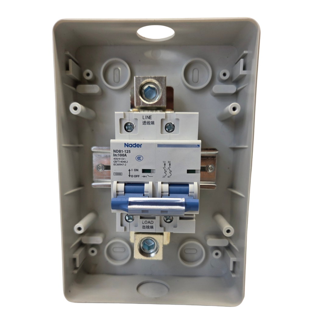 Nader NDB1-125 (100A) Weatherproof Isolator Assembly Weatherproof Electrical Isolator / Disconnect Switch Enclosure