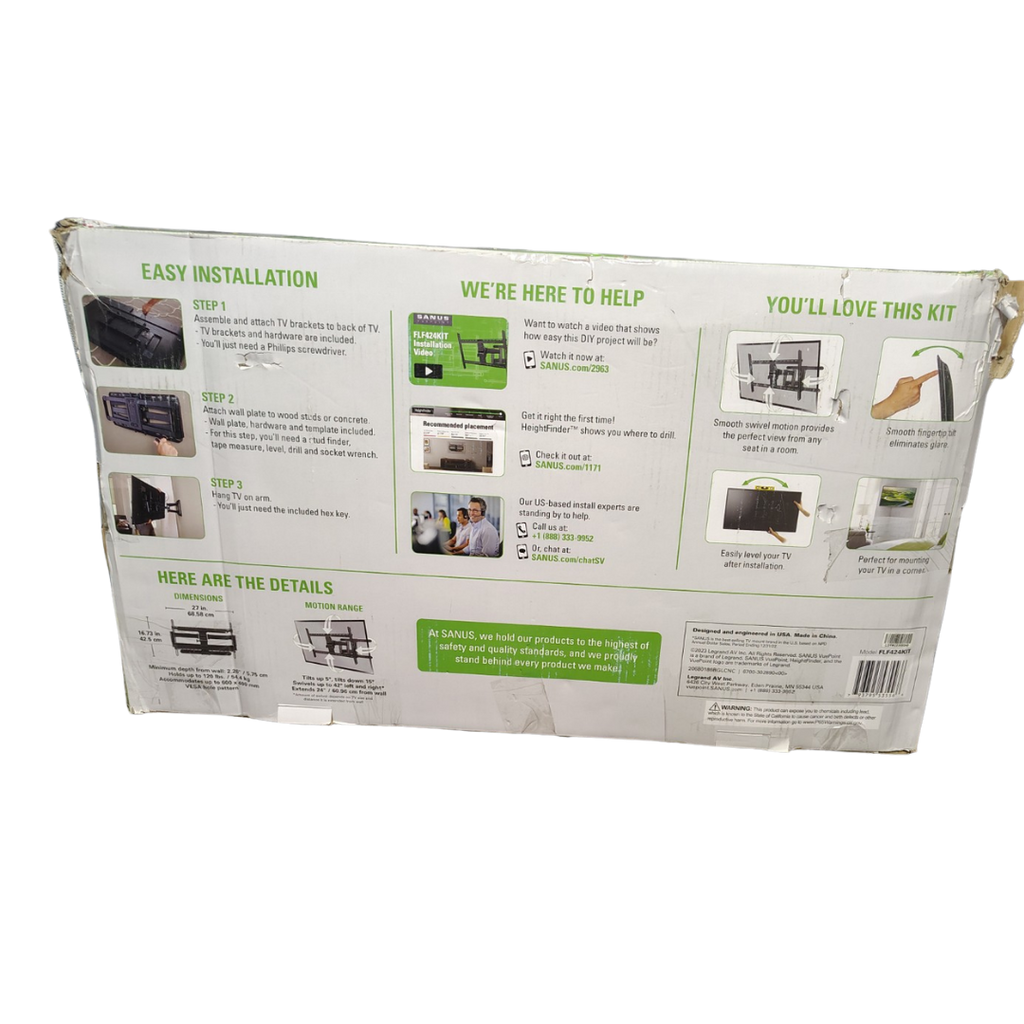 SANUS Vuepoint FLF424KIT Full-Motion TV Wall Mount