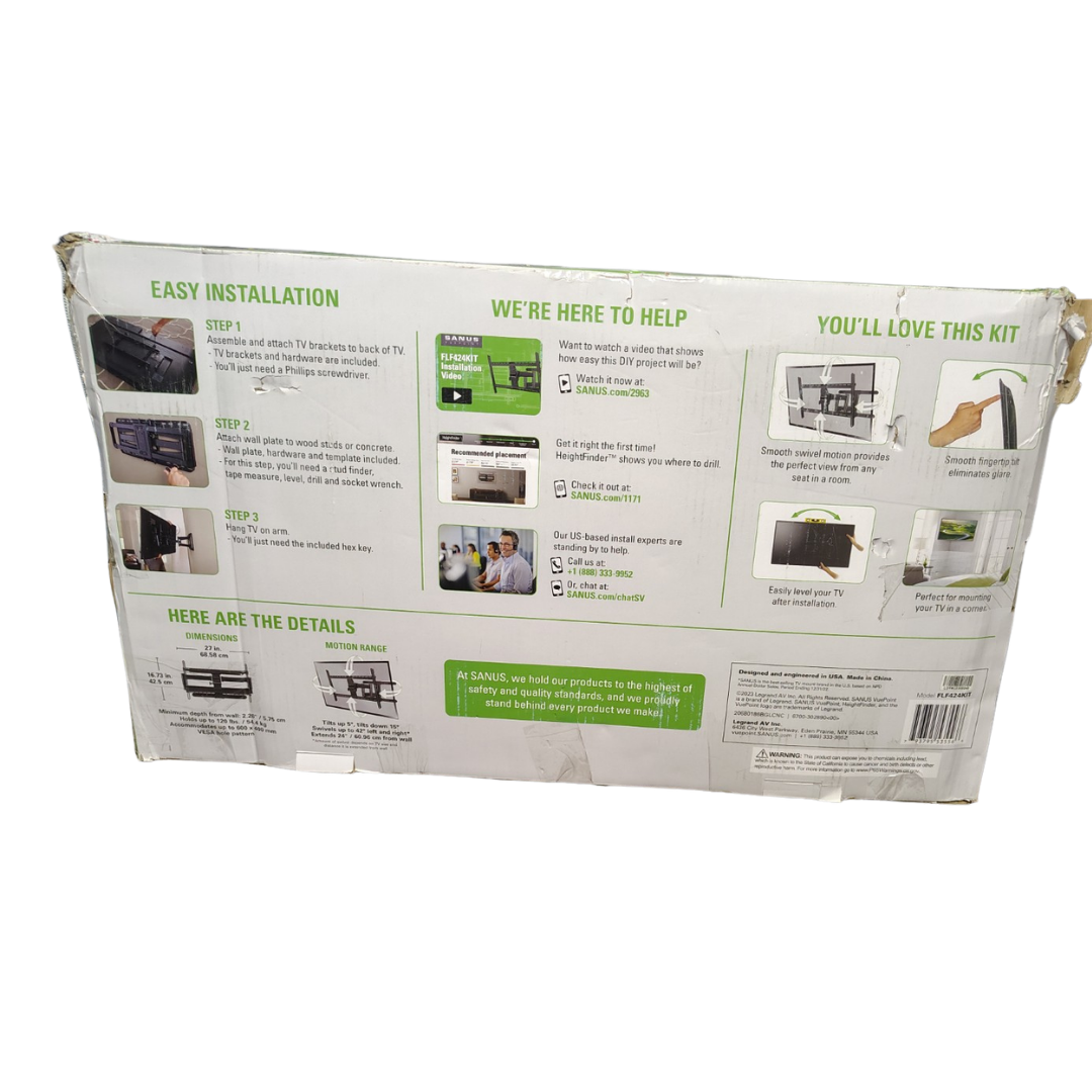 SANUS Vuepoint FLF424KIT Full-Motion TV Wall Mount