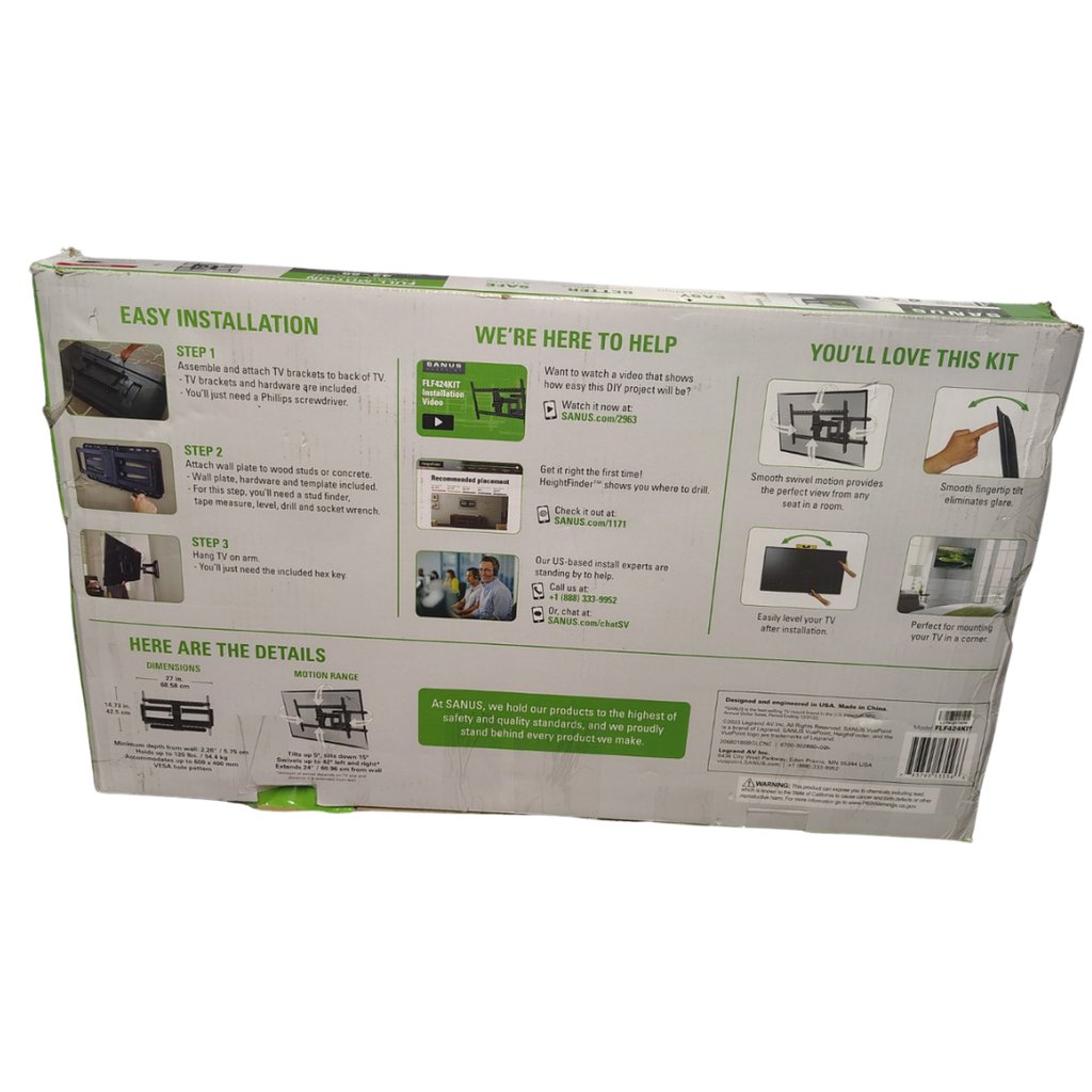 SANUS VuePoint FLF424KIT Full-Motion TV Wall Mount