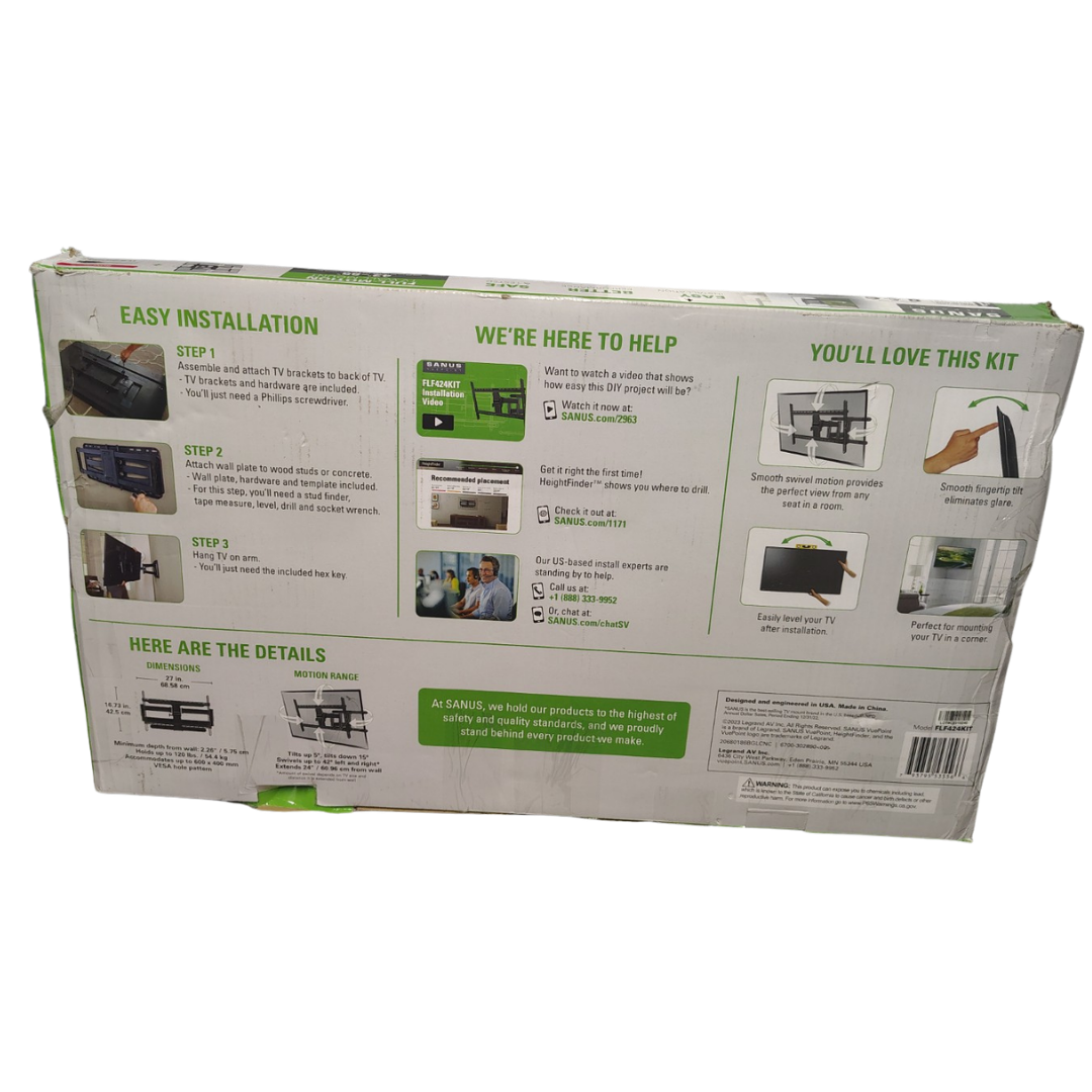 SANUS VuePoint FLF424KIT Full-Motion TV Wall Mount