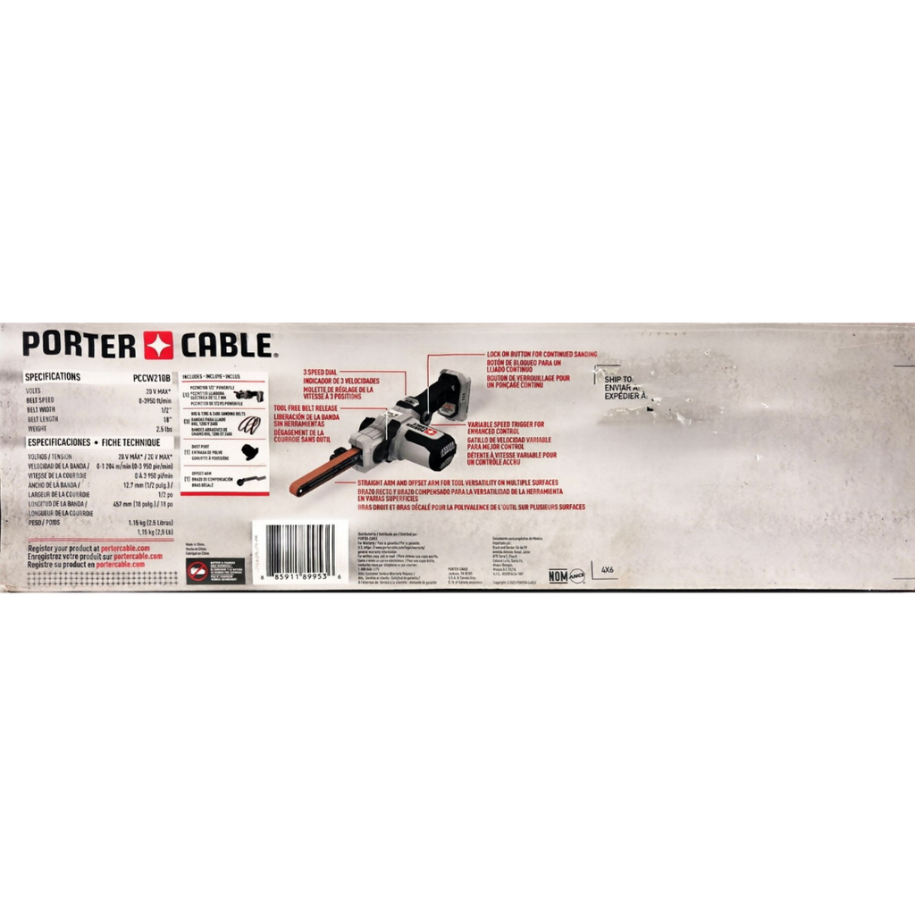 PORTER-CABLE PCCW210B 20V MAX Cordless 1/2-inch Powerfile Belt Sander (Tool Only)
