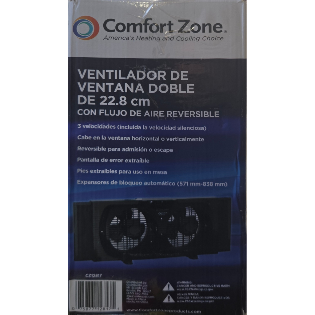 Comfort Zone CZ12817 9-Inch Twin Window Fan