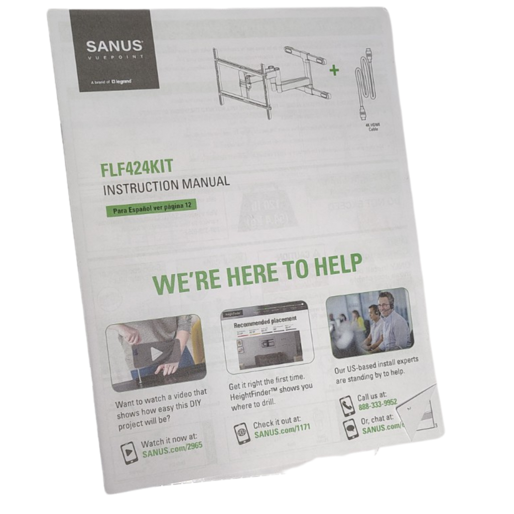 SANUS Vuepoint FLF424KIT Full-Motion TV Wall Mount