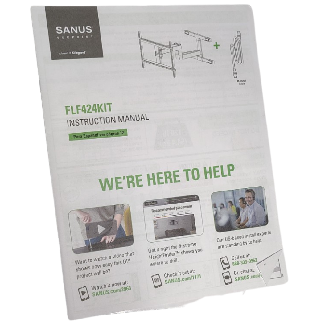 SANUS Vuepoint FLF424KIT Full-Motion TV Wall Mount