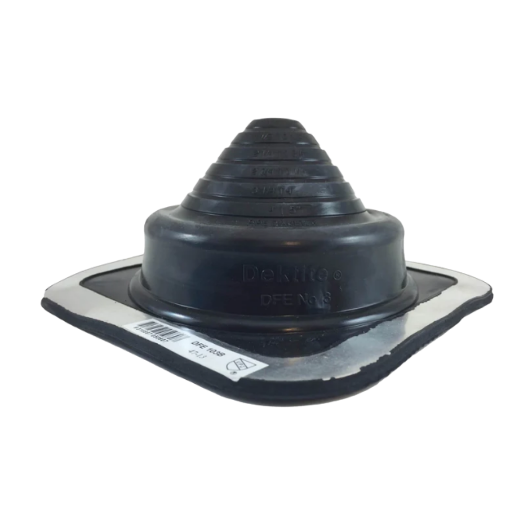 Dektite Dektite Premium #3 Black Square Base Roof Vent Pipe Flashing Boot