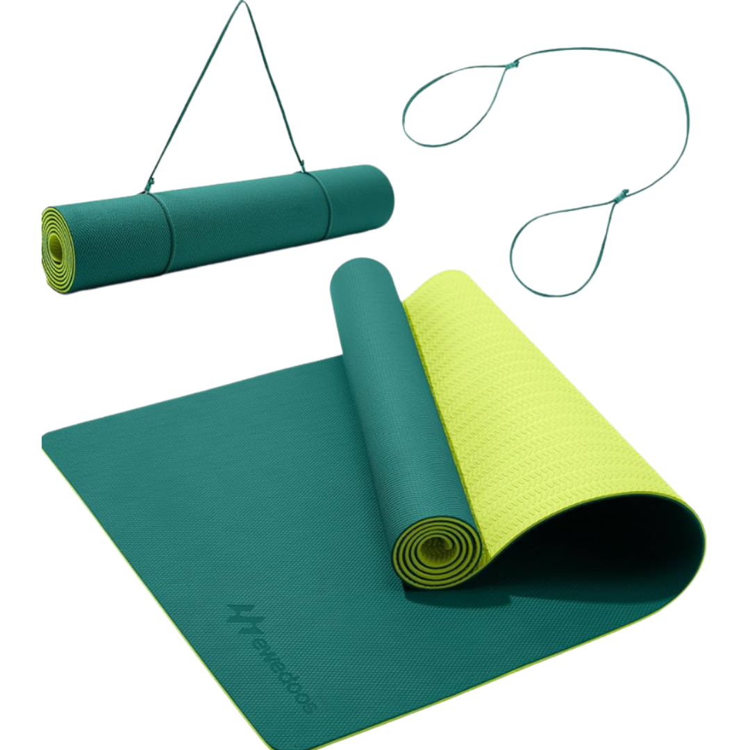 Ewedoos Yoga Mat (Non-Slip TPE Exercise/Yoga Mat with Carry Strap) Yoga Mat / Exercise Mat