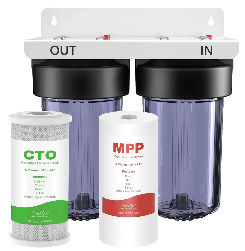SimPure DB10C-2 2-Stage Whole House Water Filtration System