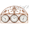 Tulivios 3-in-1 Outdoor Wall Clock Thermometer Hygrometer Outdoor Wall Weather Station Clock