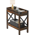 ZEXVIDA Farmhouse End Table with Charging Station Farmhouse End Table / Nightstand with Charging Station