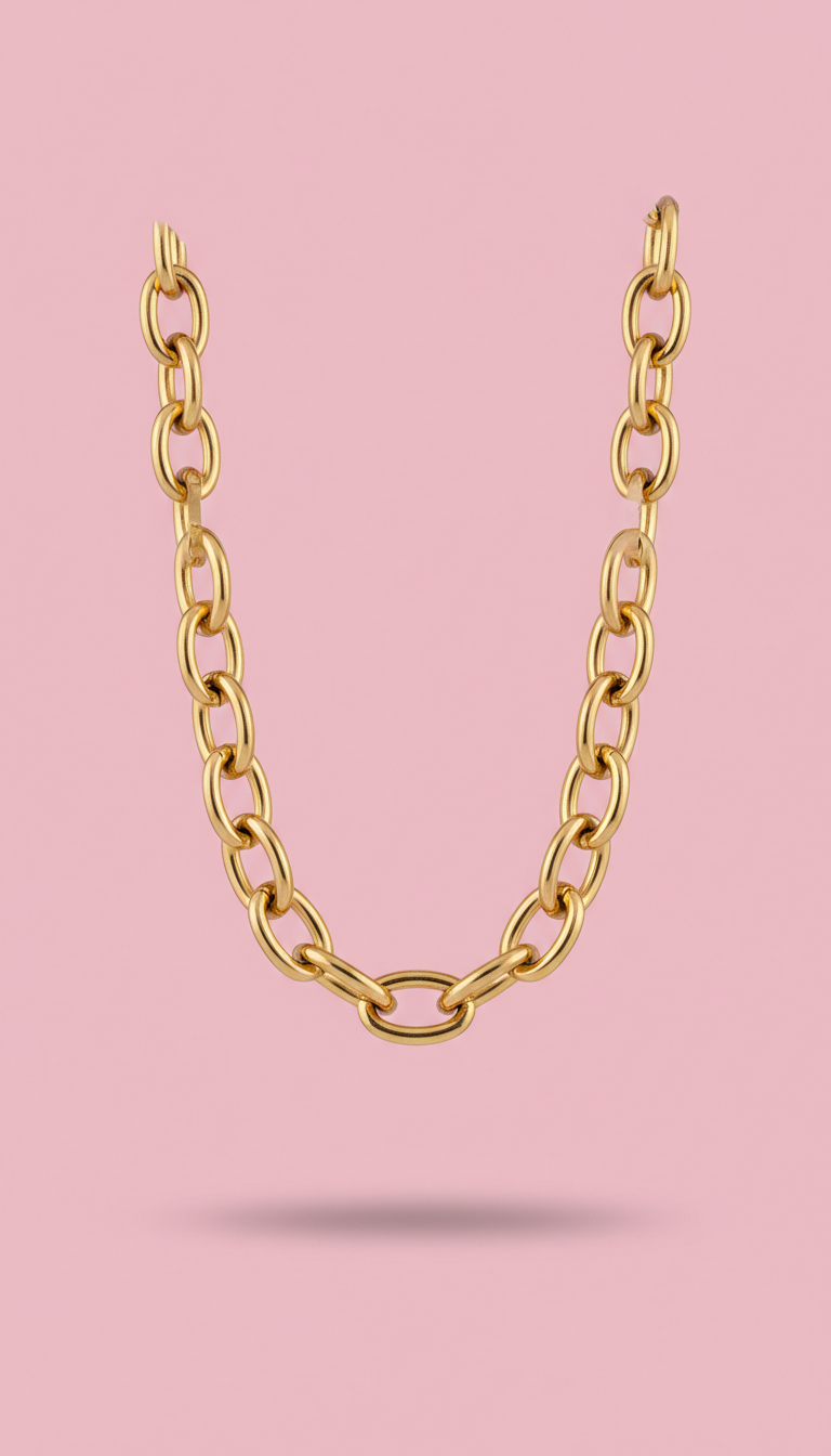Chunky Gold Chain-Link Necklace